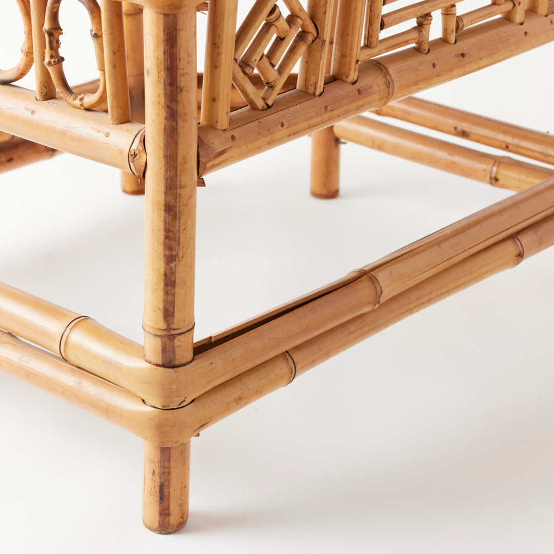 Vintage Rattan Armchair with Cane Seat
