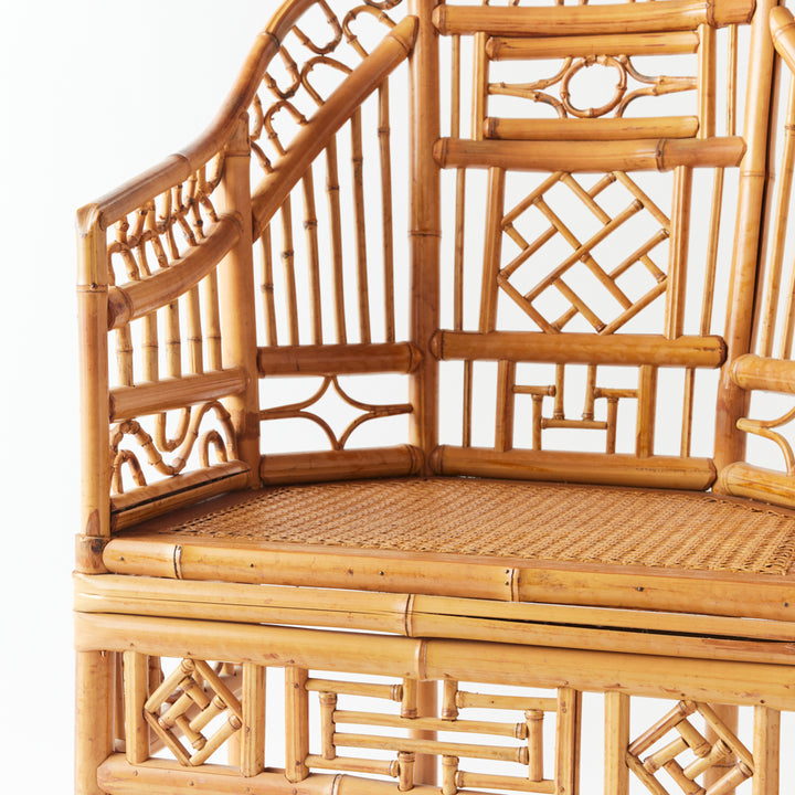 Vintage Rattan Armchair with Cane Seat