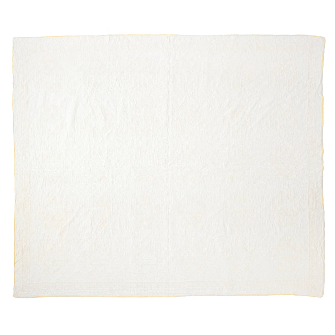 Antique Yellow Cake Stand Quilt, Early 20th Century