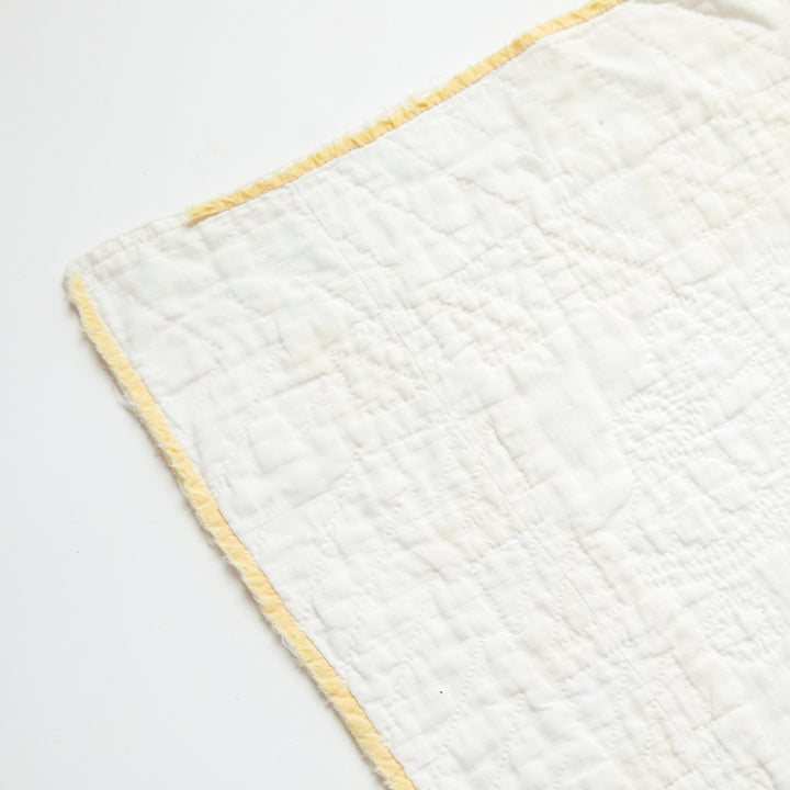 Antique Yellow Cake Stand Quilt, Early 20th Century