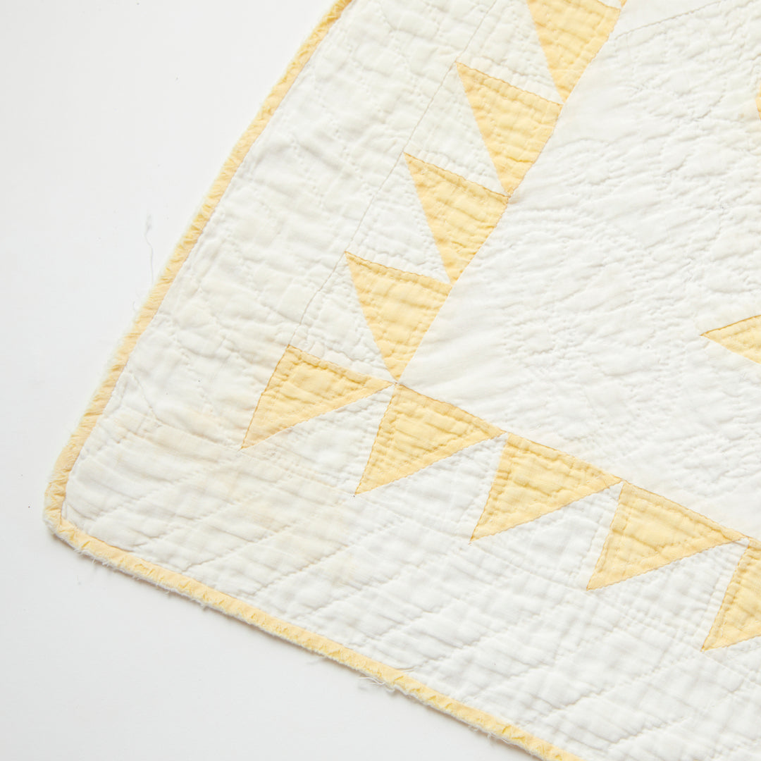Antique Yellow Cake Stand Quilt, Early 20th Century