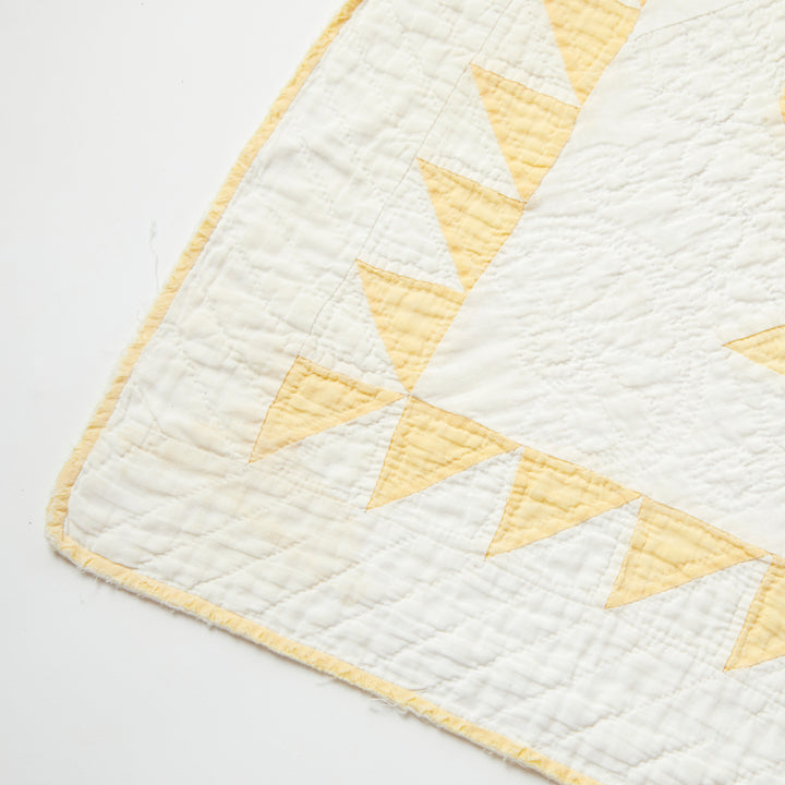 Antique Yellow Cake Stand Quilt, Early 20th Century