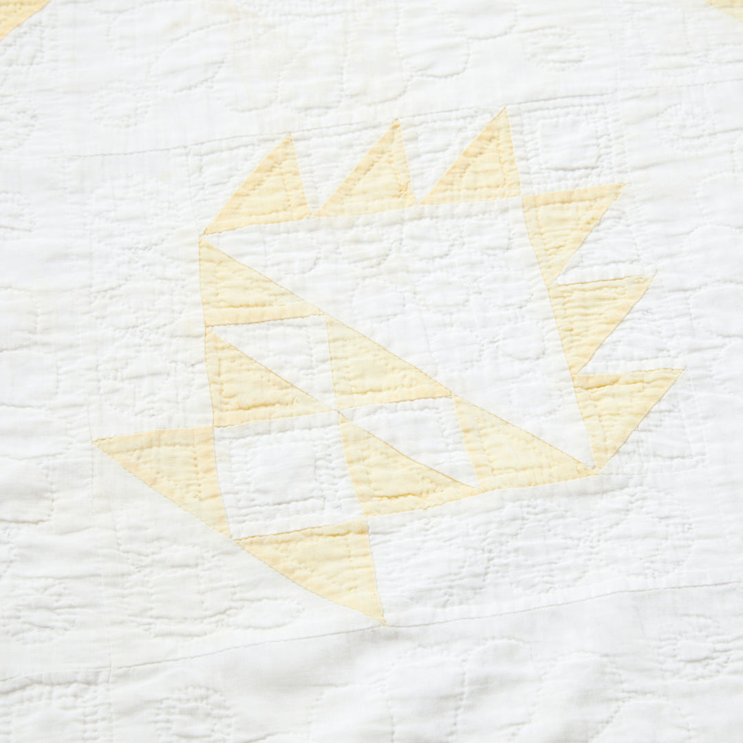 Antique Yellow Cake Stand Quilt, Early 20th Century