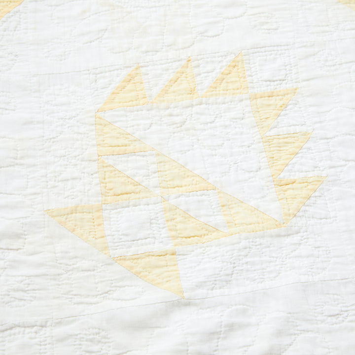 Antique Yellow Cake Stand Quilt, Early 20th Century