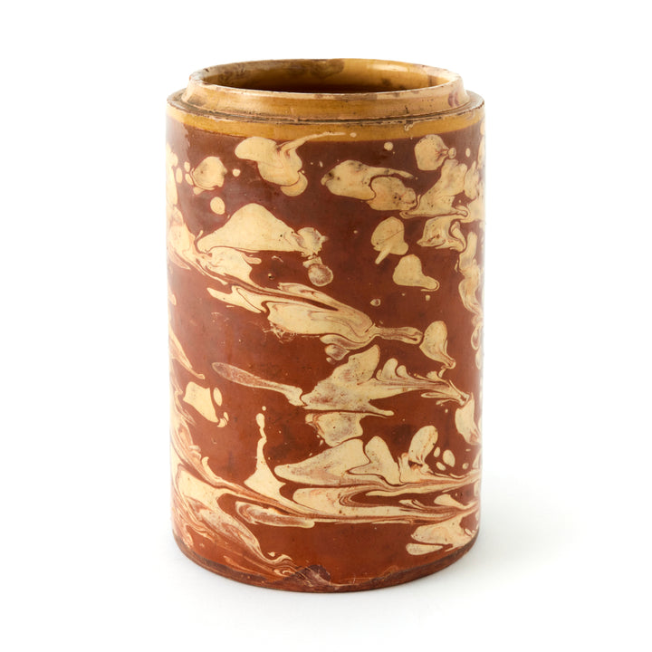 Antique Marbleized Terracotta Canister from Puglia, Italy 3