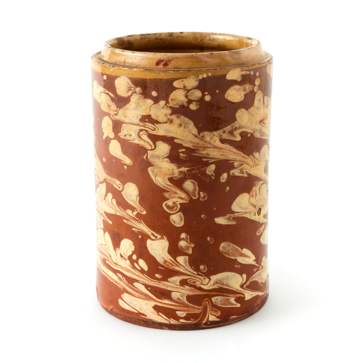 Antique Marbleized Terracotta Canister from Puglia, Italy 3