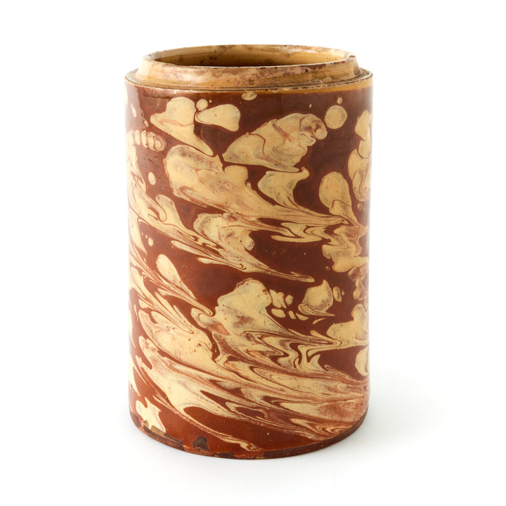 Antique Marbleized Terracotta Canister from Puglia, Italy 3