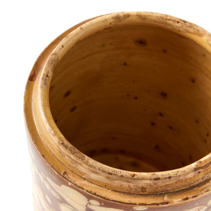Antique Marbleized Terracotta Canister from Puglia, Italy 3