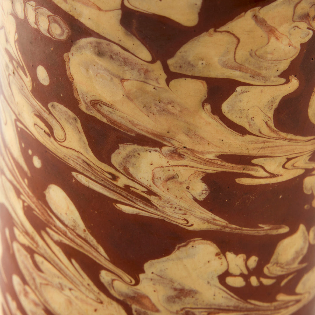 Antique Marbleized Terracotta Canister from Puglia, Italy 3