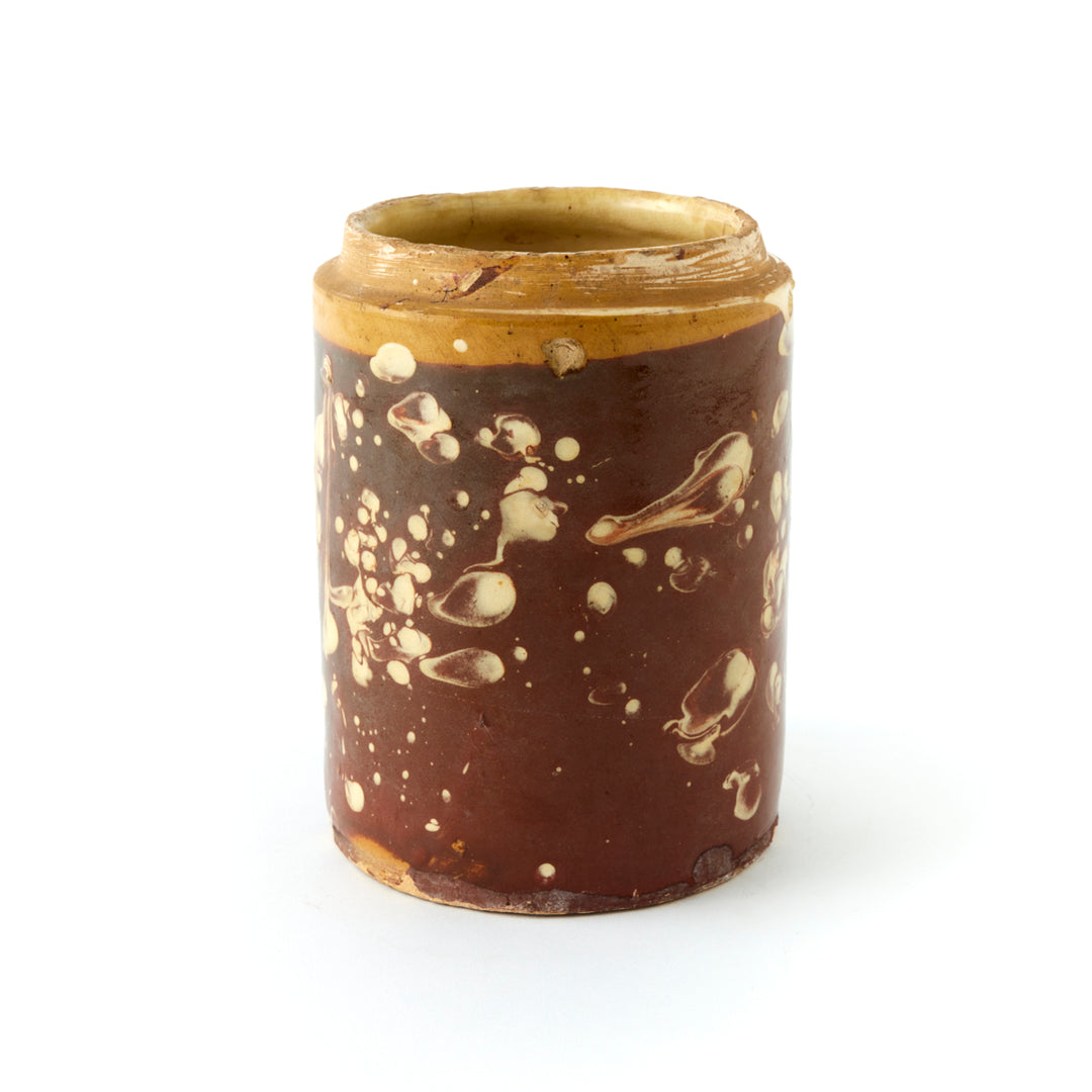 Antique Marbleized Terracotta Canister from Puglia, Italy 1