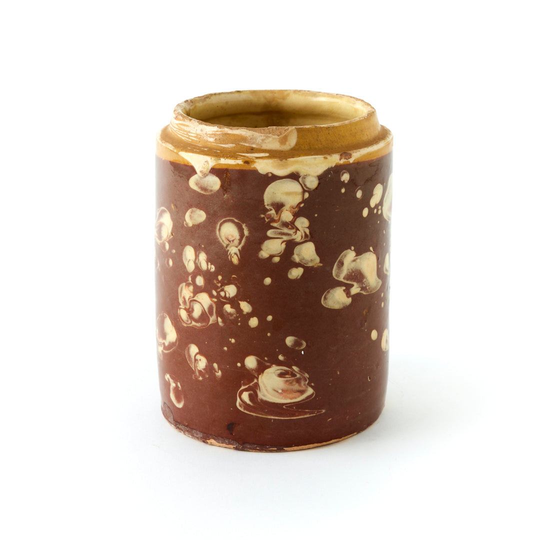 Antique Marbleized Terracotta Canister from Puglia, Italy 1