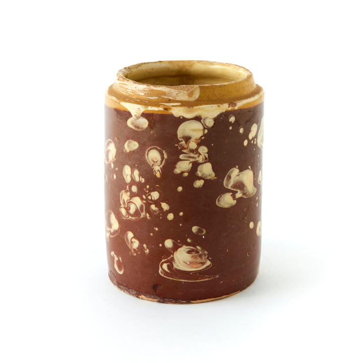 Antique Marbleized Terracotta Canister from Puglia, Italy 1