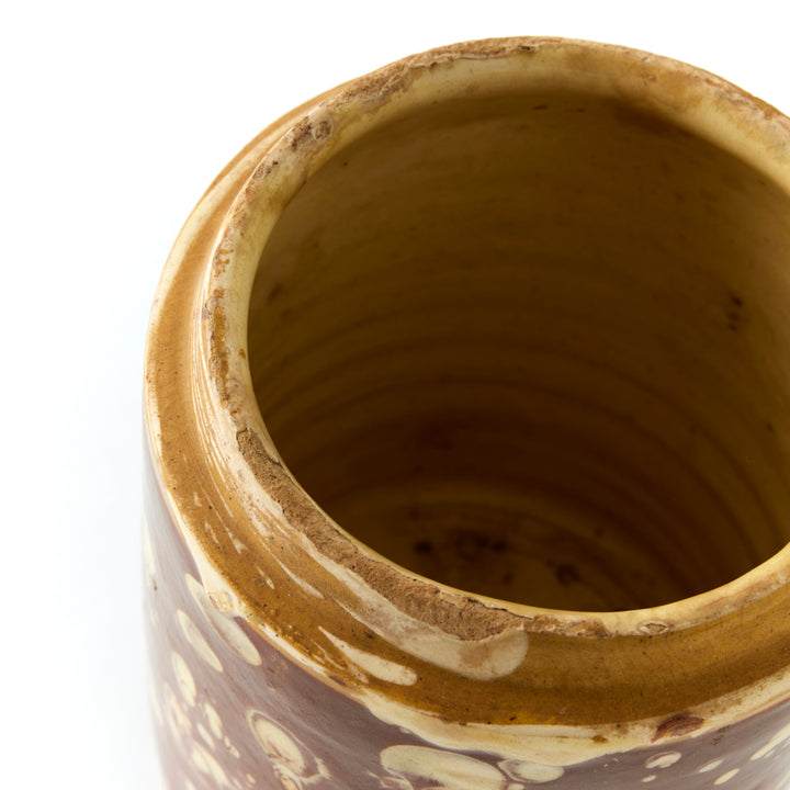 Antique Marbleized Terracotta Canister from Puglia, Italy 1