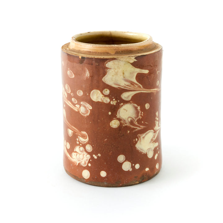 Antique Marbleized Terracotta Canister from Puglia, Italy 2