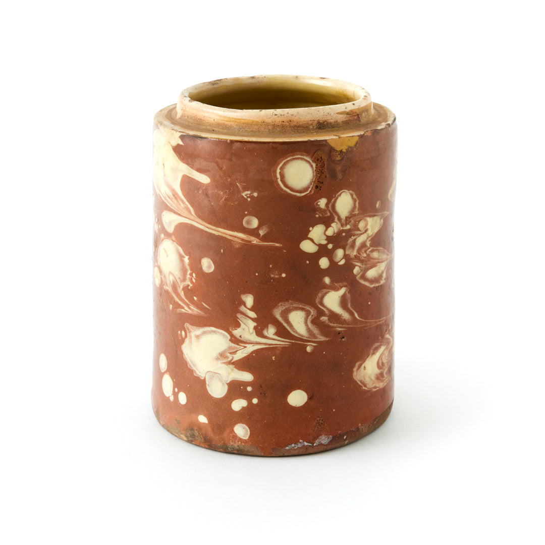 Antique Marbleized Terracotta Canister from Puglia, Italy 2