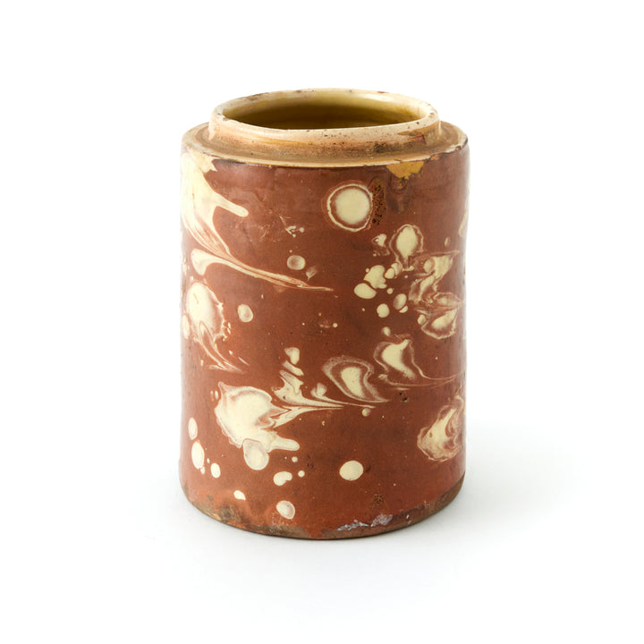 Antique Marbleized Terracotta Canister from Puglia, Italy 2