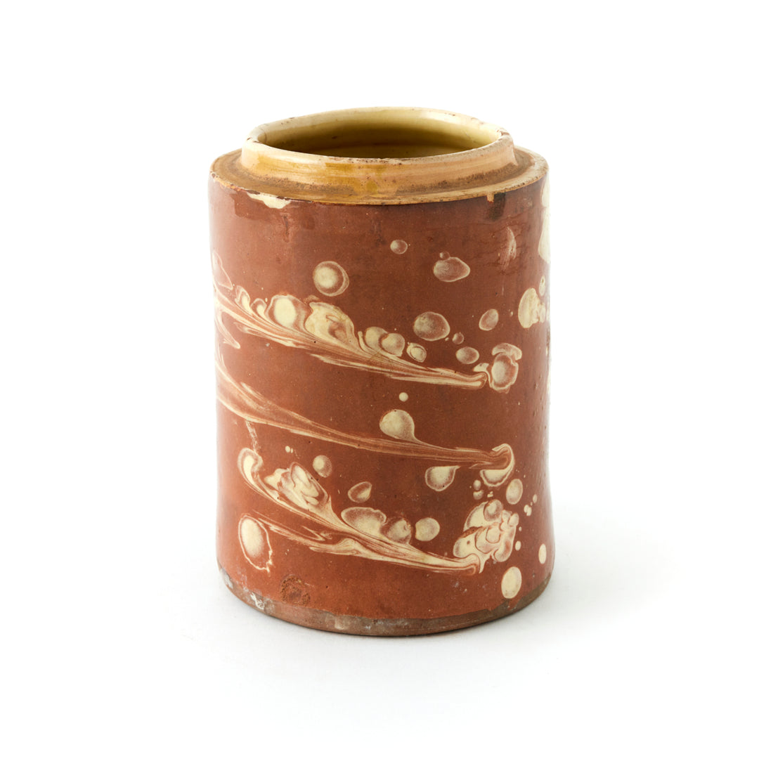 Antique Marbleized Terracotta Canister from Puglia, Italy 2