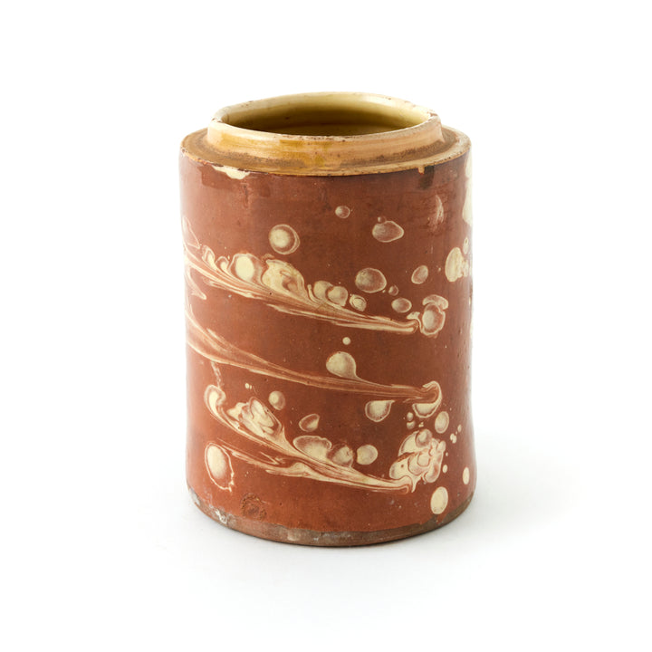 Antique Marbleized Terracotta Canister from Puglia, Italy 2