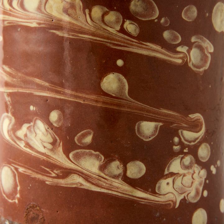 Antique Marbleized Terracotta Canister from Puglia, Italy 2