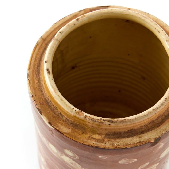 Antique Marbleized Terracotta Canister from Puglia, Italy 2