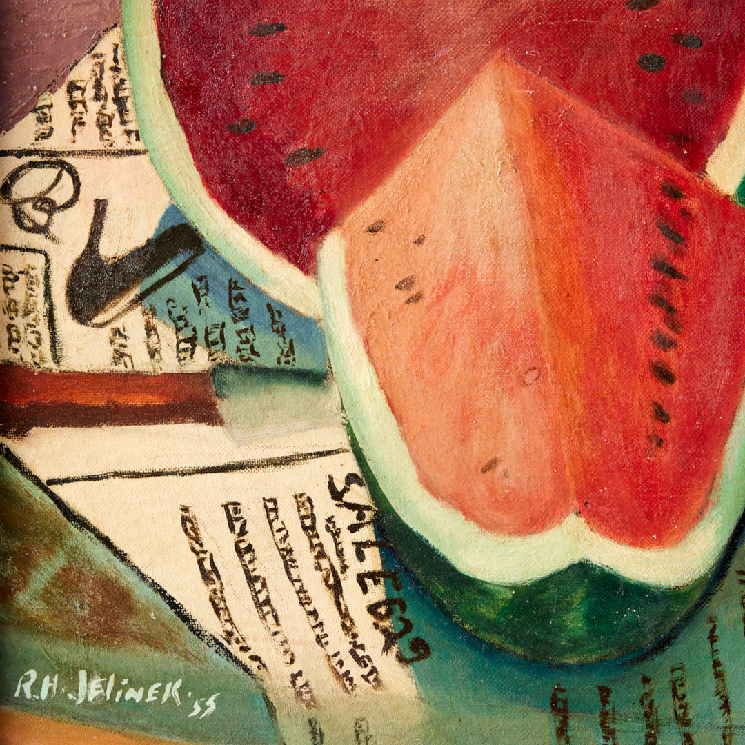 R. H. Jelinek, Vintage Watermelon Painting, 1955