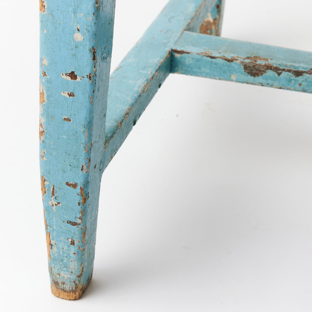 Late 19th Century Blue Painted Farm Table with Zinc Top