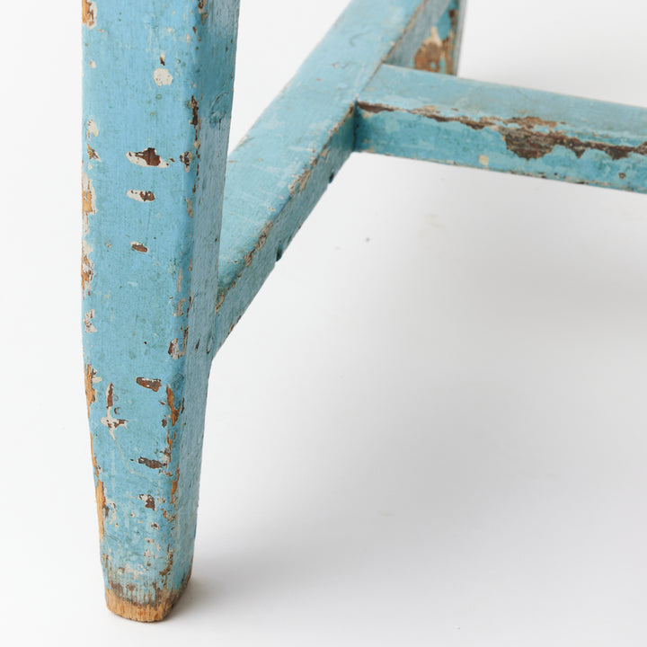 Late 19th Century Blue Painted Farm Table with Zinc Top
