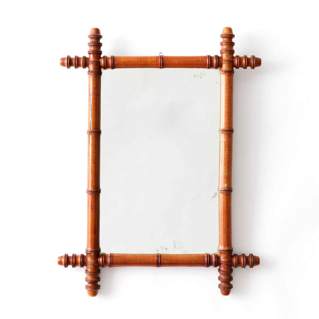 Early 20th Century French Faux Bamboo Mirror 1