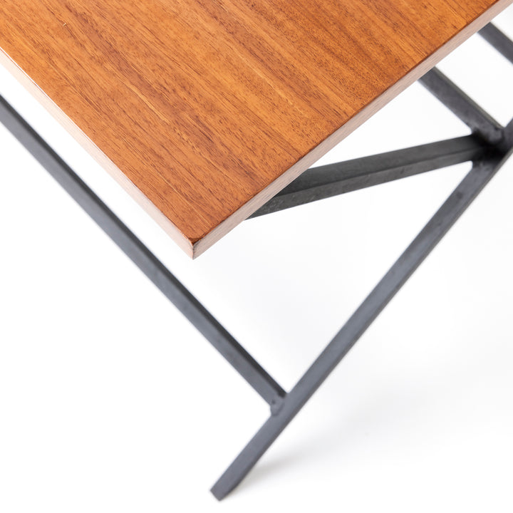 Mid-Century Walnut and Iron Table