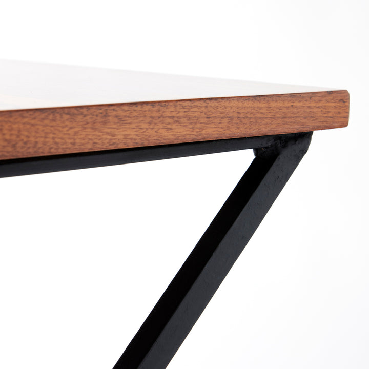 Mid-Century Walnut and Iron Table