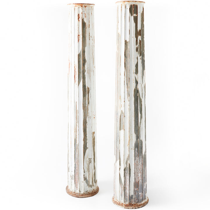 Pair of Late 19th Century Zinc Fluted Columns