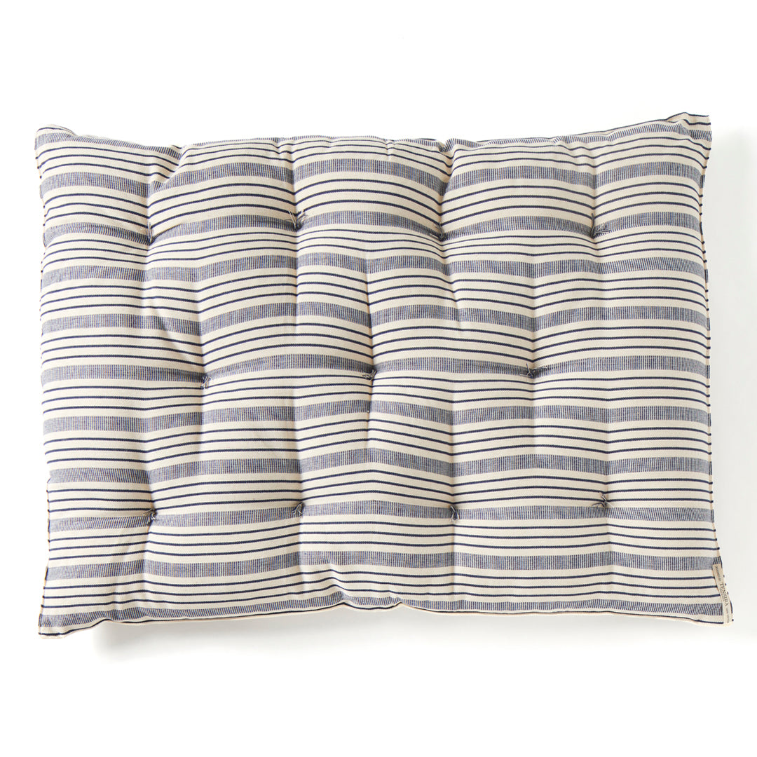 Dog Bed in Blue and White Stripe