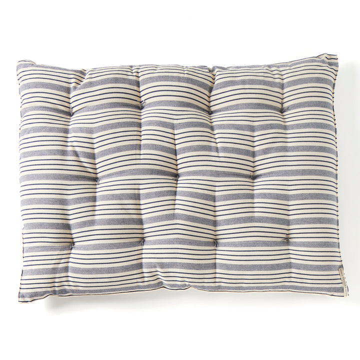 Dog Bed in Blue and White Stripe