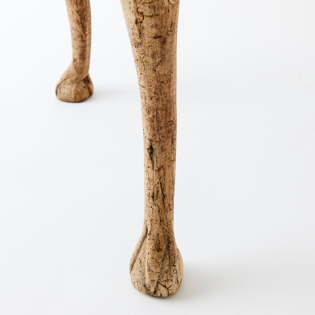 Antique French Bleached Oak Demilune
