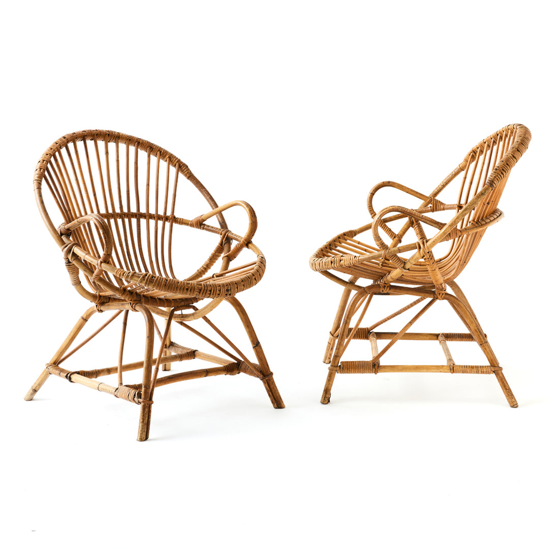 Pair of Vintage Rattan Chairs