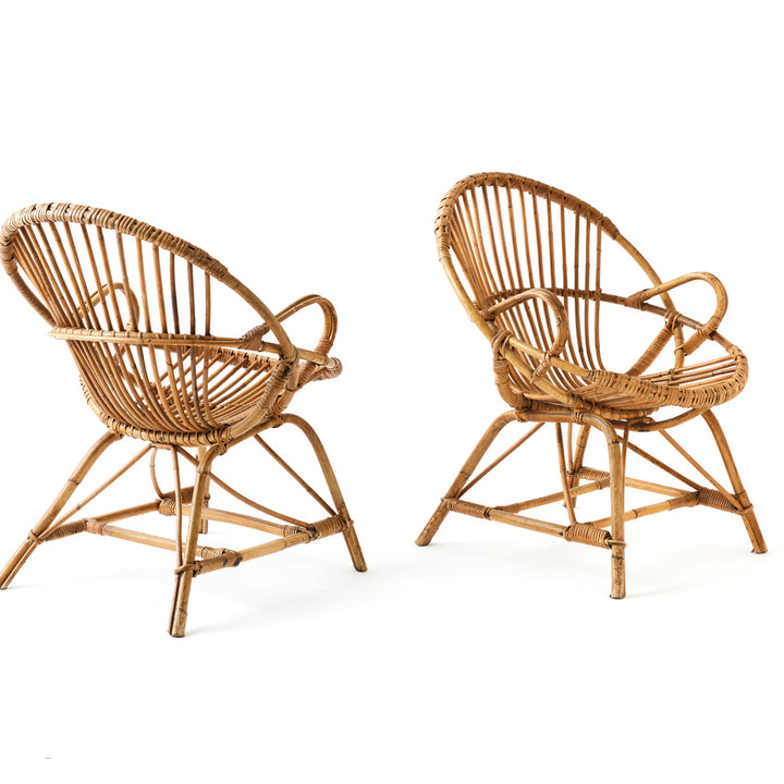 Pair of Vintage Rattan Chairs