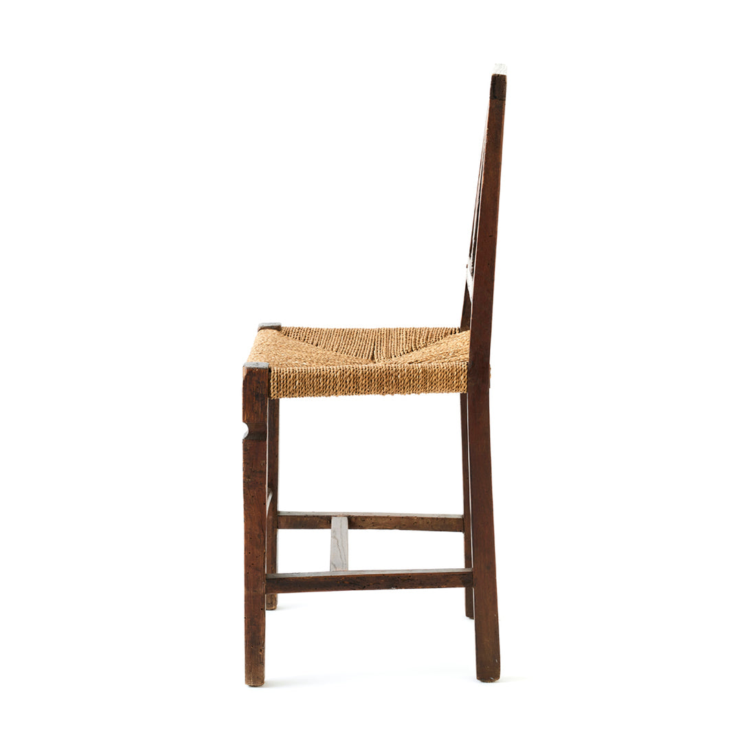 Vintage Lyre Back Chair with Rope Seat