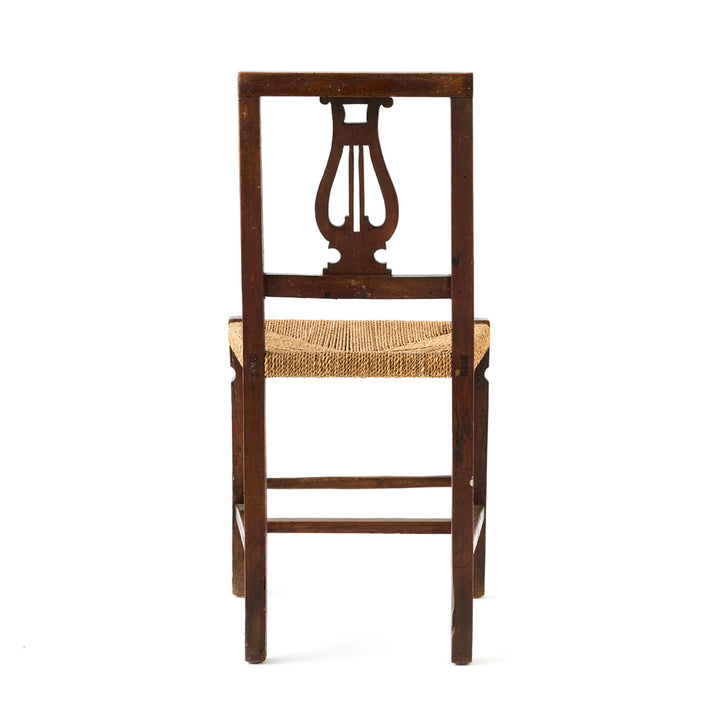 Vintage Lyre Back Chair with Rope Seat