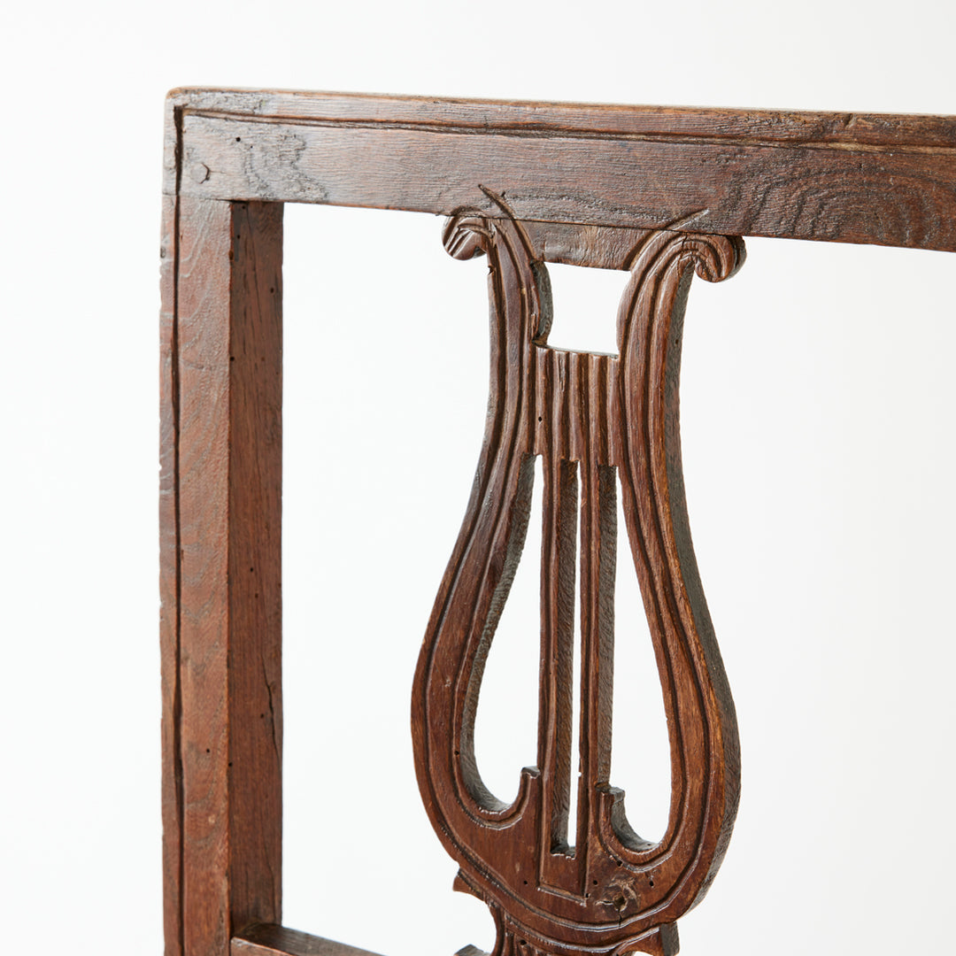 Vintage Lyre Back Chair with Rope Seat