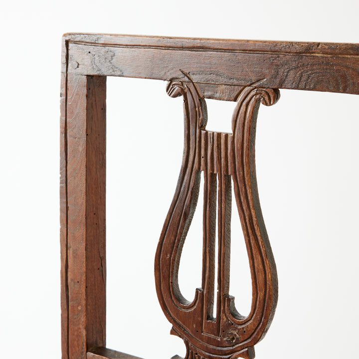 Vintage Lyre Back Chair with Rope Seat
