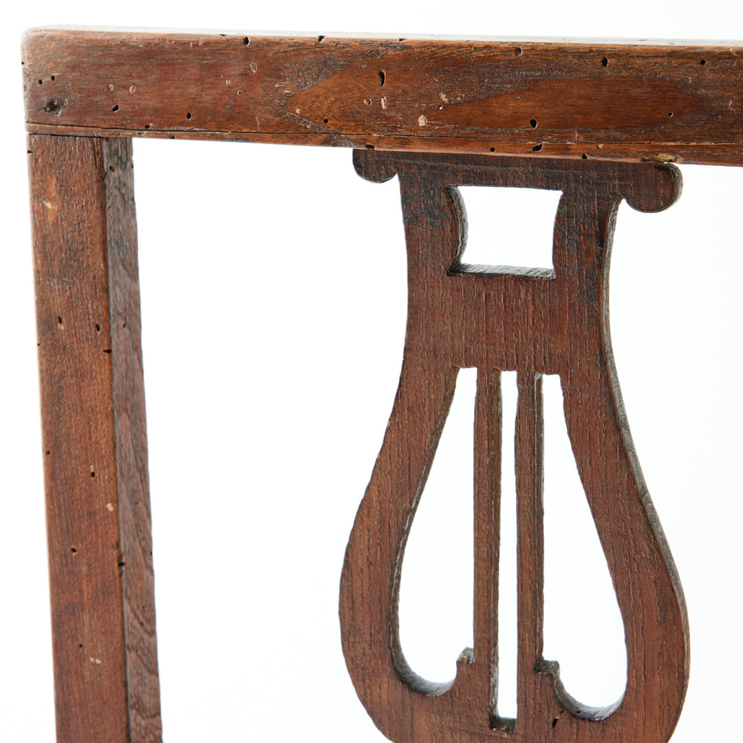 Vintage Lyre Back Chair with Rope Seat