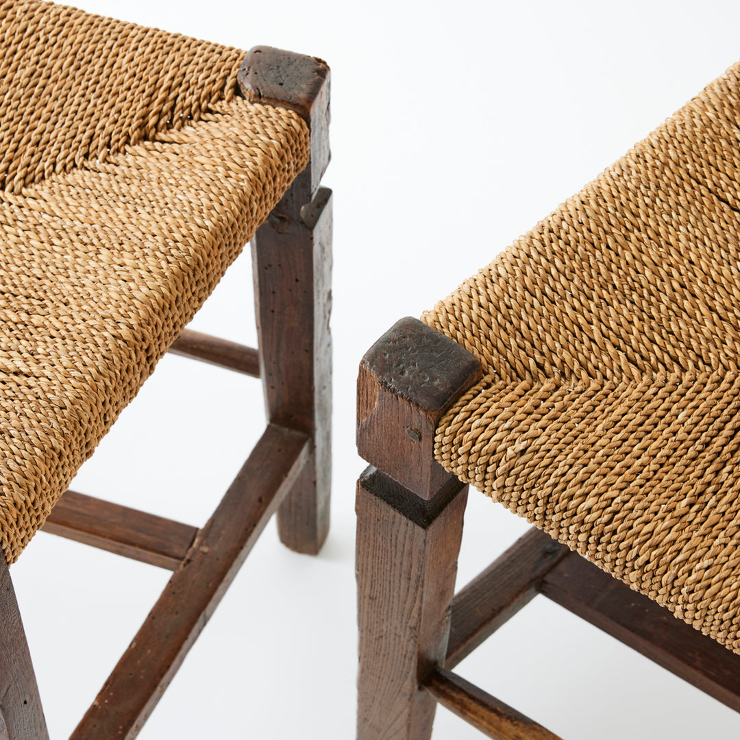 Vintage Lyre Back Chair with Rope Seat