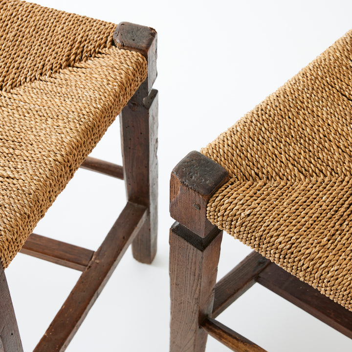 Vintage Lyre Back Chair with Rope Seat
