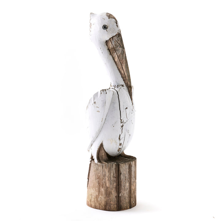 Vintage Carved Pelican Sculpture