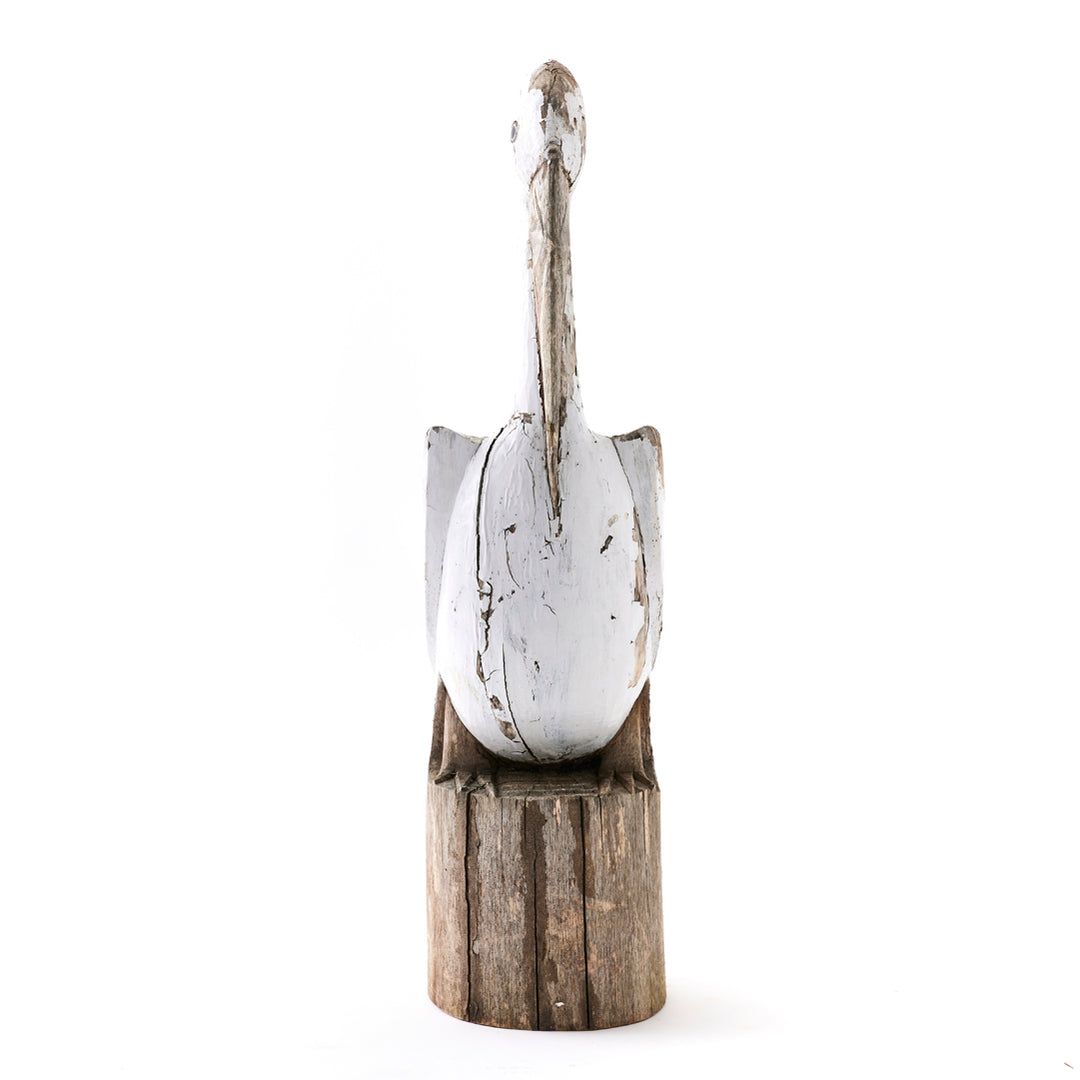 Vintage Carved Pelican Sculpture