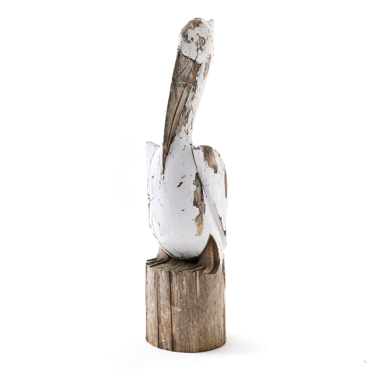 Vintage Carved Pelican Sculpture