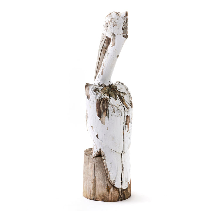 Vintage Carved Pelican Sculpture