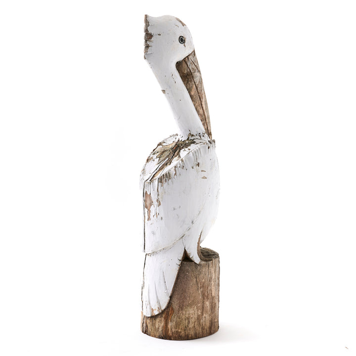 Vintage Carved Pelican Sculpture