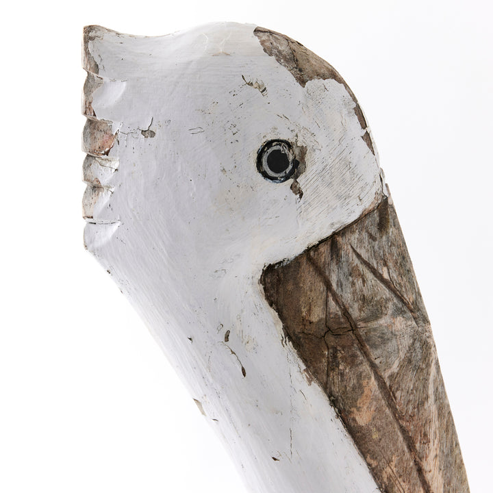 Vintage Carved Pelican Sculpture