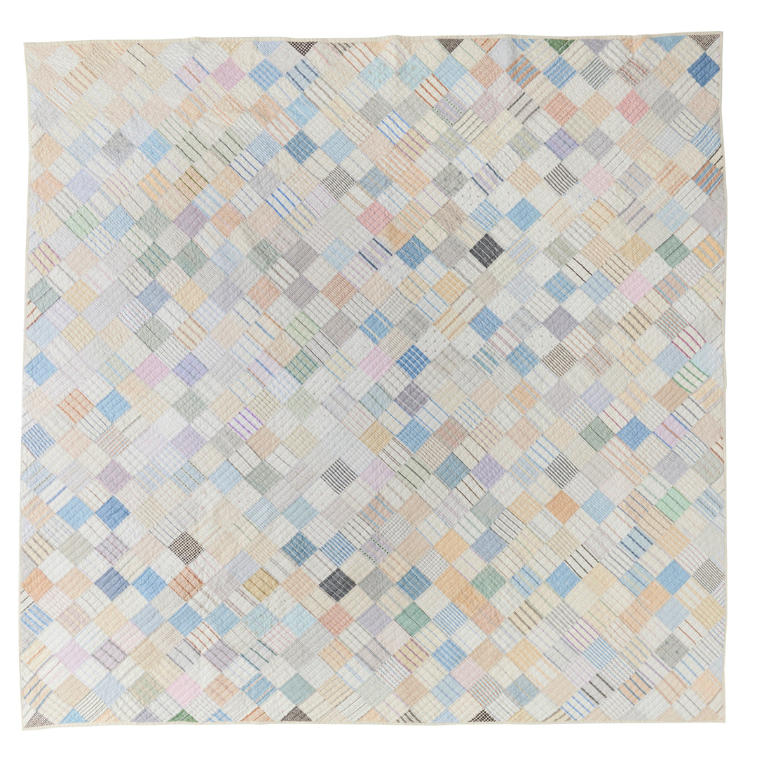One Patch Shirting Fabric Quilt, c. 1920
